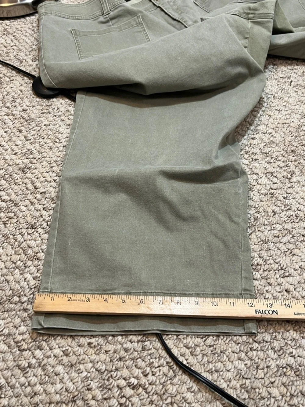 Lane Bryant Olive Green Wide Leg Crop Pants Size 24 High Rise Cargo Utility pant - Picture 7 of 7